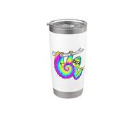 Bonito regalo hippie retro perezoso Vaso térmico de acero inoxidable de doble pared
