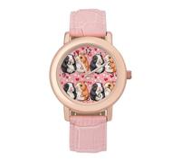 Bonito reloj de pulsera para mujer con correa suave para amantes de los conejillos de indias, regalos para cumpleaños, día de San Valentín