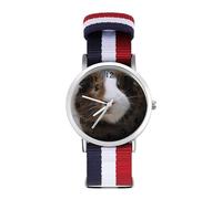 Bonito reloj deportivo de conejillo de indias para hombres y mujeres, reloj de pulsera analógico de cuarzo con correa de nailon