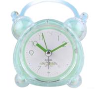 Bonito reloj despertador silencioso de color caramelo, 3.25 x 1.65 x 3.97 pulgadas, reloj de escritorio para estudiantes, luz nocturna que brilla en la oscuridad, segundo movimiento de barrido