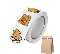 Bonito rollo de calcomanías de Capibara, calcomanías de animales de dibujos animados, calcomanía de Capybara para álbumes de recortes, calcomanías decorativas marrones para botella de agua, guitarra y