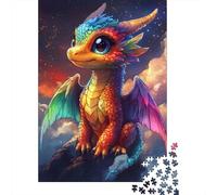 Bonito Rompecabezas de dragón para niños pequeños, Juego de Bricolaje, Rompecabezas de cartón Premium para Mujeres, Hombres, Día del Niño, 1000 Piezas (75 x 50 cm)