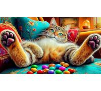 Bonito rompecabezas de gato de 1000 piezas, juguete educativo, juguete desafiante imposible para adultos y niños a partir de 12 años, gato dulce, 75 x 50 cm, 1000 unidades