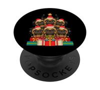 Bonito Sombrero de árbol de Navidad con diseño de Perro Grifón de Bruselas PopSockets PopGrip Adhesivo