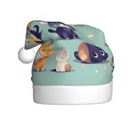 Bonito sombrero de Navidad de animales pequeños para adultos. Gorro festivo de Navidad con pompón, gorro unisex para fiestas de Navidad.