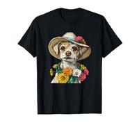Bonito sombrero de sol para perro con flores de primavera para la temporada de floración Camiseta