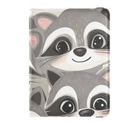 Bonito soporte de piel de mapache gris para pasaporte, funda protectora para vacunas, tarjetero, funda para pasaporte para mujer, impermeable