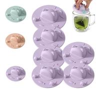 Bonito soporte de silicona para bolsas de té en forma de gato, decoración multifuncional para taza con soporte para teléfono y soporte para cucharas, cubierta de tapa resistente al calor, diseño 3D (6