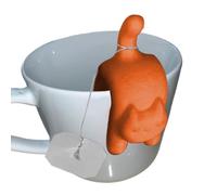 Bonito soporte para bolsas de té con de gato, soporte para bolsitas de té, infusor de té, colador de regalo, infusor reutilizable para bolsas de té para el hogar, estudio, viajes