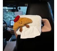 Bonito soporte para caja de pañuelos de coche, adorable caja de pañuelos con diseño de pan francés para mujer, 2 versiones (horizontal/vertical) para decoración del hogar, oficina, coche, baño