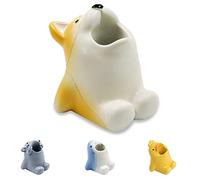 Bonito soporte para cepillo de dientes de dibujos animados para niños, divertido soporte de resina para lápices, soporte para cepillo de dientes de un solo diente, organizador creativo de baño para