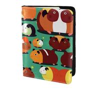 Bonito soporte para pasaporte con estampado de conejillo de indias para viajes, imprescindible, funda para pasaporte para accesorios de viaje para mujeres y hombres, NEGRO, One Size