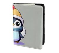 Bonito soporte para pasaporte con estampado de pingüino para viajes, imprescindible, funda para pasaporte para accesorios de viaje para mujeres y hombres, NEGRO, One Size