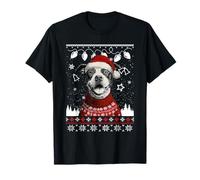 Bonito suéter de Navidad de Pitbull con Divertido Perro de Navidad Camiseta