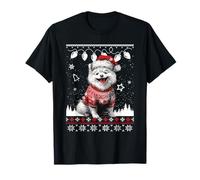 Bonito suéter de Navidad de Pomerania con Divertido Perro de Navidad Camiseta
