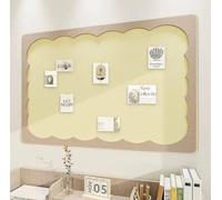 Bonito tablón de anuncios, azulejo de pared plegable de fieltro para hogar, oficina, escuela, tablero de visión de imagen con pin de presión, panel de pared para mensajes fotográficos (amarillo, 80 x