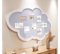 Bonito tablón de anuncios para pared, tablero de anuncios de corcho en forma de nube con chinchetas, tablero de notas de fieltro autoadhesivo, decoración de pared para oficina, hogar, escuela (azul