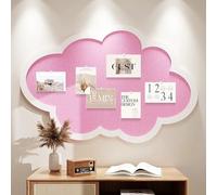 Bonito tablón de anuncios para pared, tablero de anuncios de corcho en forma de nube con chinchetas, tablero de notas de fieltro autoadhesivo, decoración de pared para oficina, hogar, escuela (rosa