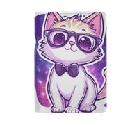 Bonito tarjetero para pasaporte para mujer, Lindo gato con gafas-874