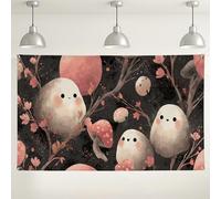Bonito telón de fondo floral de fantasmas, patrón de naturaleza elegante para fotografía, adorables decoraciones de fiesta en interiores y exteriores, perfecto para Halloween y celebraciones de otoño