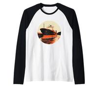 Bonito traje de barco para los amantes de los barcos y puertos Camiseta Manga Raglan