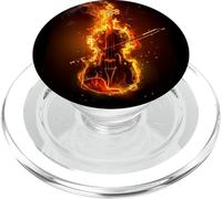 Bonito Traje de violín ardiente con Fuego para Amantes de la música PopSockets PopGrip para MagSafe