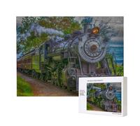 Bonito Tren de Vapor,Rompecabezas de Madera de 500 Piezas, Juego Familiar, Rompecabezas para Adultos, Adolescentes, decoración del hogar
