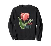 Bonito tulipán Rojo con Lindo Dicho para la Temporada de Flores Sudadera