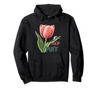 Bonito tulipán Rojo con Lindo Dicho para la Temporada de Flores Sudadera con Capucha