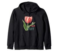 Bonito tulipán Rojo con Lindo Dicho para la Temporada de Flores Sudadera con Capucha