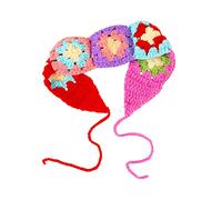 Bonito turbante de ganchillo de punto para el pelo, pañuelo para atar la cabeza, diseño de flores, turbante pequeño y fresco para niñas, accesorios para fotos