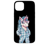 Bonito unicornio con gafas de sol en pijama genial para los fanáticos de la Carcasa para iPhone 15 Plus