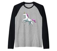 Bonito Unicornio De Origami De Japón Camiseta Manga Raglan