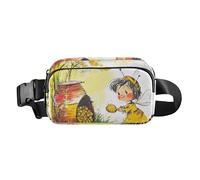 Bonito vestido de muñeca a la moda, riñonera para hombres y mujeres, bolsa multiusos esencial de viaje para senderismo, Girl Bee Collecting Honey, 1 size