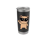 Bonito y divertido diseño de oso de peluche, regalo para adultos, niños, hombres y mujeres Vaso térmico de acero inoxidable de doble pared