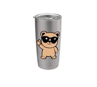 Bonito y divertido diseño de oso de peluche, regalo para adultos, niños, hombres y mujeres Vaso térmico de acero inoxidable de doble pared