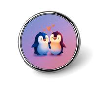 Bonito y romántico broche redondo de pingüino para hombres y mujeres, insignia, collar, vestido, chaqueta, mochila, accesorios