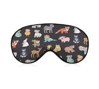 Bonitos animales con coronas florales, antifaz para dormir, funda suave para dormir, antifaz para dormir con los ojos vendados, funda para dormir y viajar