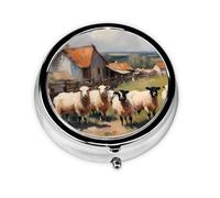 Bonitos animales de granja. Este pastillero de viaje pequeño, redondo y de tres compartimentos es perfecto para almacenar medicamentos diarios, vitaminas y sobre la marcha.