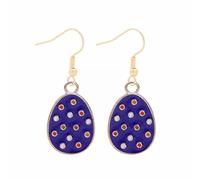 Bonitos aretes colgantes de conejo, aretes de zanahoria con huevo de Pascua, bonitos aretes de aro brillantes para mujer, talla única, Metal, Sin piedra preciosa