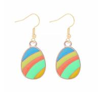 Bonitos aretes colgantes de conejo con forma de huevo de Pascua, zanahoria, aretes de Pascua, bonitos aretes de corazón brillante, talla única, Metal, Sin piedra preciosa