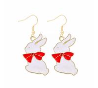 Bonitos aretes colgantes de conejo de Pascua con forma de zanahoria, aretes de Pascua, bonitos aretes de borla de cuero para mujer, One Size, Metal, Sin piedra preciosa