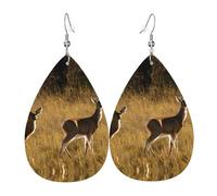 Bonitos aretes de cuero con diseño de lágrima de ciervos, accesorio colgante de gota de agua para fiestas de vacaciones