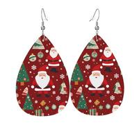 Bonitos aretes de cuero para regalo de Papá Noel, accesorios para mujer, adecuados para el uso diario, viajes y viajes.