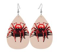 Bonitos aretes de lágrima de araña roja, aretes de gota ligeros adecuados para regalos de Navidad y día de San Valentín