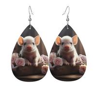 Bonitos aretes de lágrima de cerdo joven, aretes de gota ligeros adecuados para regalos de Navidad y día de San Valentín