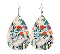 Bonitos aretes de lágrima de tigre blanco, aretes de gota ligeros adecuados para regalos de Navidad y día de San Valentín