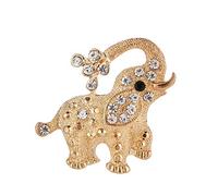 Bonitos broches de animales chapados en oro rosa y platino, broche de cristal brillante rosa con diseño de ojo de gato, Diamante de imitación, NA