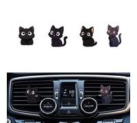 Bonitos clips ambientadores de coche, lindo clip de ventilación de coche de gato negro, accesorios de decoración de ventilación de coche, clip decorativo para coche, clip de aire acondicionado de