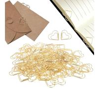 Bonitos clips de papel, 100 abrazaderas de papel decorativas de metal con forma de corazón, accesorios organizadores de papelería para clasificación de documentos, álbumes de recortes, notas
